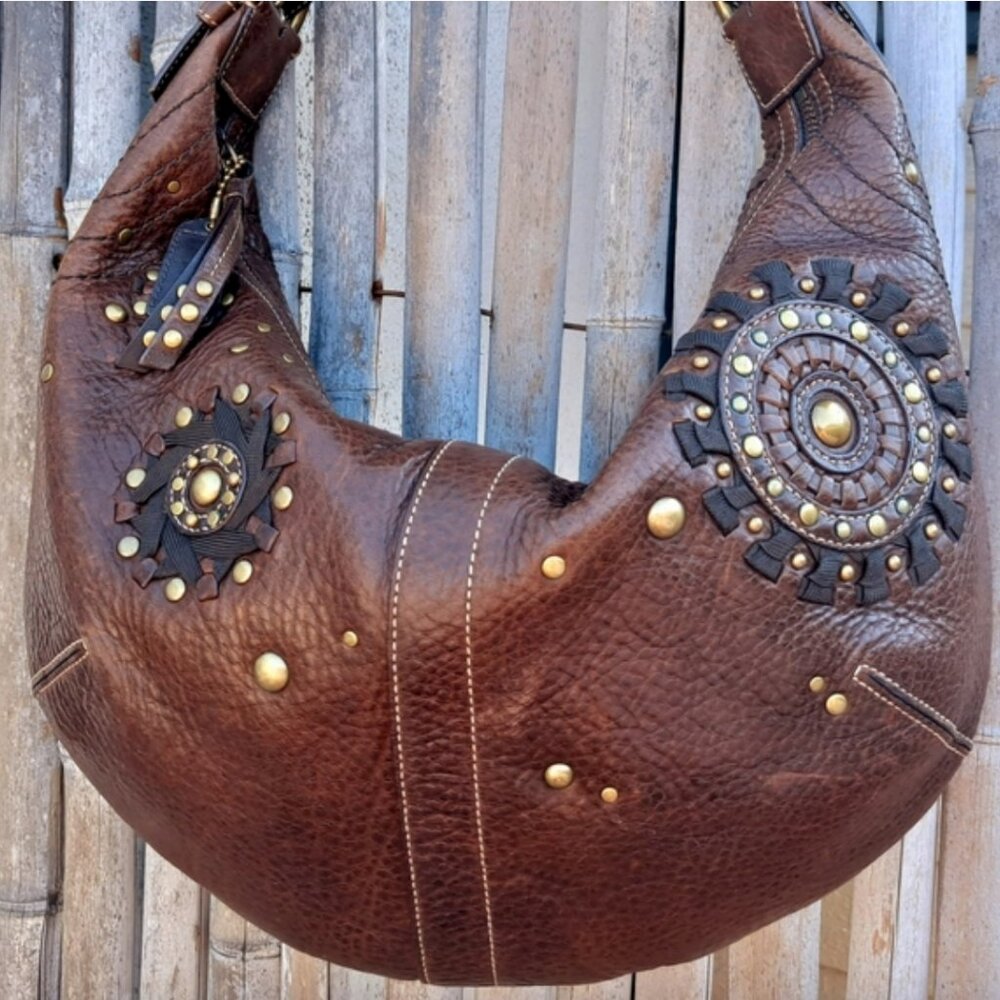 Coach Mia Starburst Leather Purse in Chestnut Brown